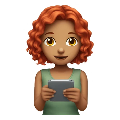 short cute girl with red hair texting her boyfriend  sticker