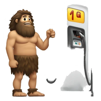 Caveman pumping gas sticker