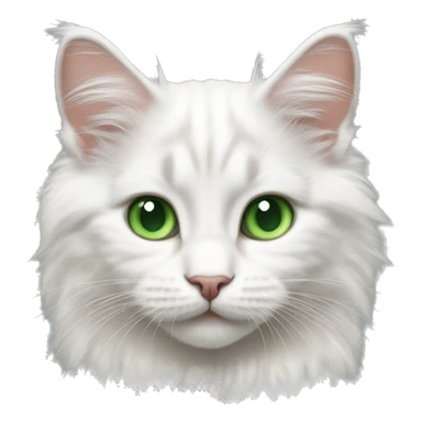 White mainecoon kitten with Green eyes sticker