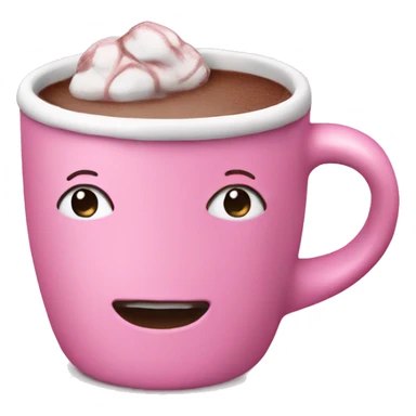 Pink mug hot chocolate  sticker