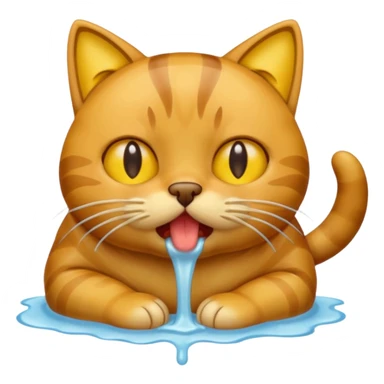 cat vomits sticker