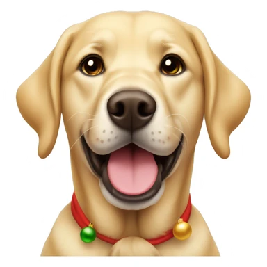 golden labrador with a santa hat sticker