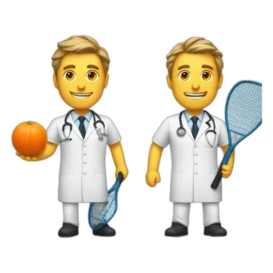 Two doctors playing squash sticker