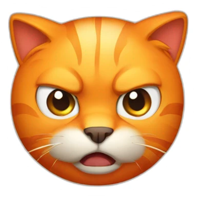big orange cat with angry issue sticker