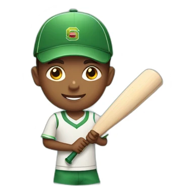 Boy with cricket bat sticker