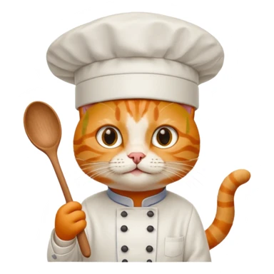 Cat with chef het and with spoon sticker