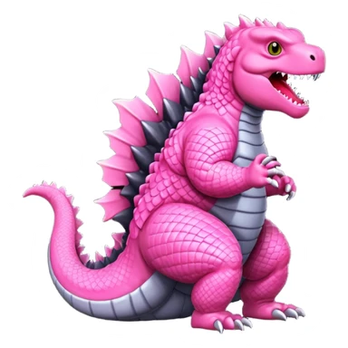Godzilla Evolved pink plates black scales city backround sticker