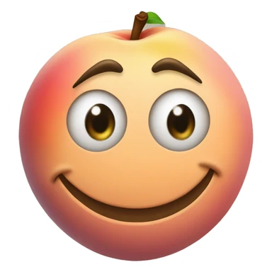 Smile face with a the peach sign on the eye sticker