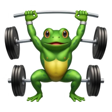weightlifting frog sticker