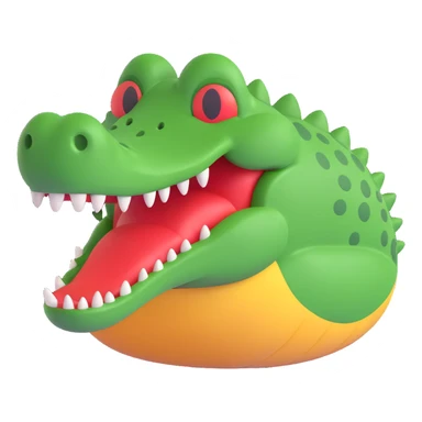 vibrant and expressive 3D animation style crocodile emoji sticker