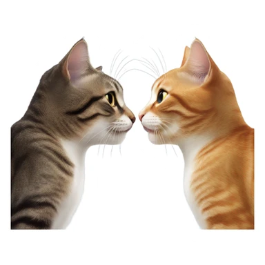 Two different cats kissing sticker