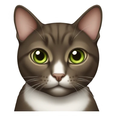 brown tuxedo cat with green brown eyes sticker