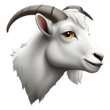 a diabolical grey and white goat sticker