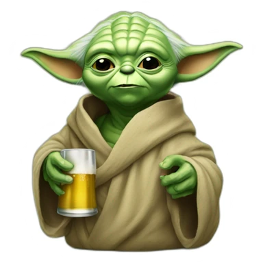 Yoda buvant une bière sticker