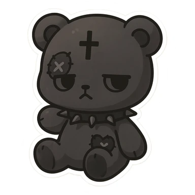 Goth black object sticker