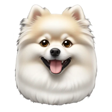 The white Pomeranian Spitz is pre-b sticker