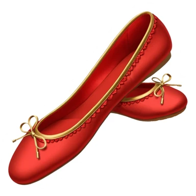 rococó zapatillas de ballet rojo con dorado sticker