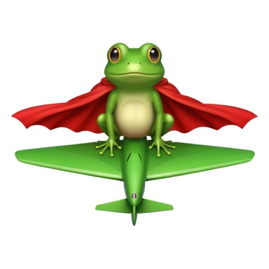 A frog wearing a cape and standing on a plane  sticker