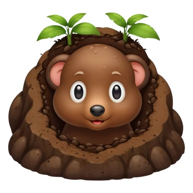 mole peeking out of the earth sticker