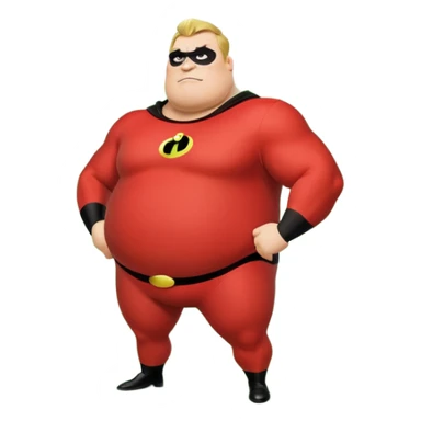 green fat mr incredible farting with giant green fart cloud sticker