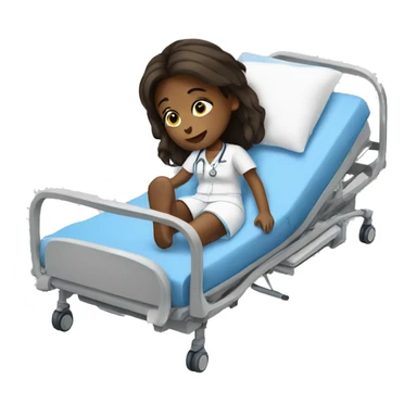 Girl in a hospital bed sticker
