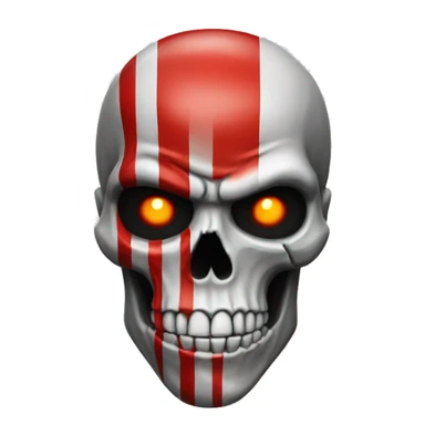 Skull emoji with kratos red stripe sticker
