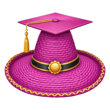 sombrero de  egresados color rosa sticker