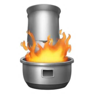 server on fire with a hint of aws sticker