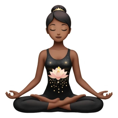 silhouette in lotus pose with sparkles sticker