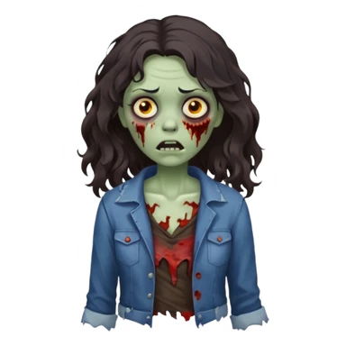 🧟‍♀️ zumbi de cabelo ondulado feminino  sticker