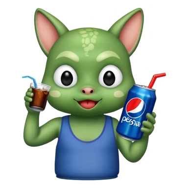 Grogu drinking a pepsi sticker