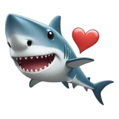 Shark fall in love sticker