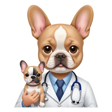 asian doctor with french bulldog sticker