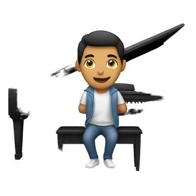 Filipino guy playing piano  sticker