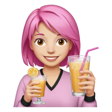 pink haired drink holder sticker