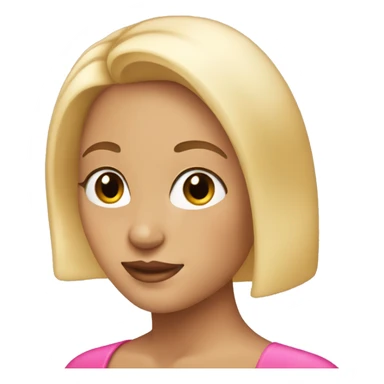 Blonde girl with bob with big pink earrings  sticker