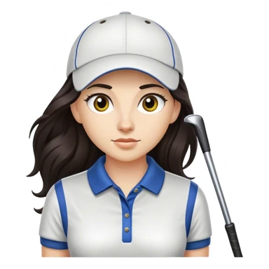 Female golf player with long dark hair sticker