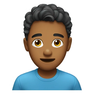 boy in blue shirt indoors sticker