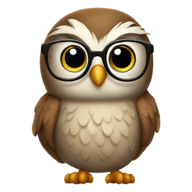 Cute owl with glasses sticker