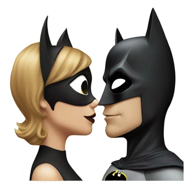 Cat woman and batman kissing sticker