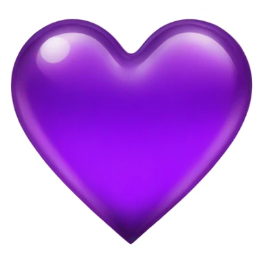 Shiny glass violet heart  sticker