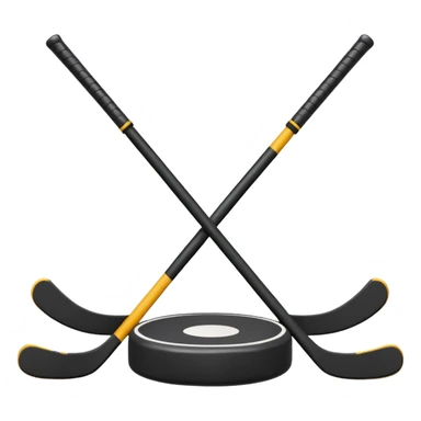 two hockey sticks crossing and a puck like two of this emoji crossing: 🏒  sticker