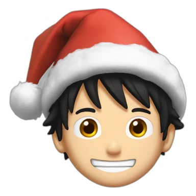 Luffy avec un bonnet de noel sticker