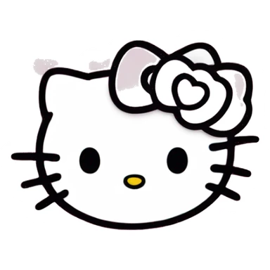 Hello Kitty With Pink Hearts Around Head  sticker