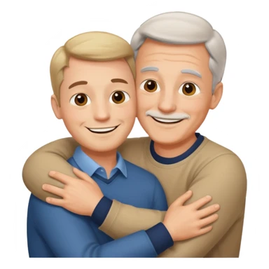 father-in-law and son-in-law hugging sticker