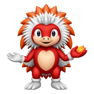 Sonic the hedgehogs friend knuckles a red animal with peach arms and white gloves sticker