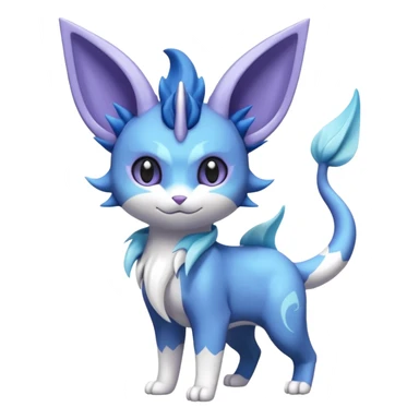 Espeon-Vaporeon-Meowstic-Fakémon-hybrid-creature (full body)  sticker