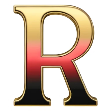 letter H in black and gold sticker