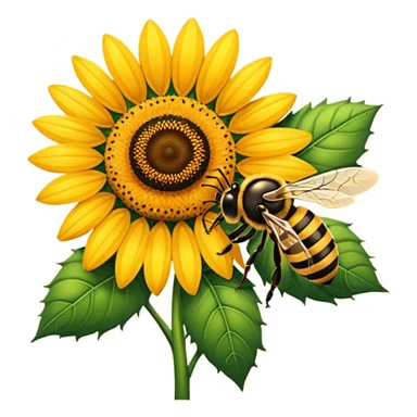  girasol y una aveja sticker