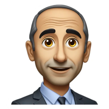 Eric Zemmour with a big smirk sticker